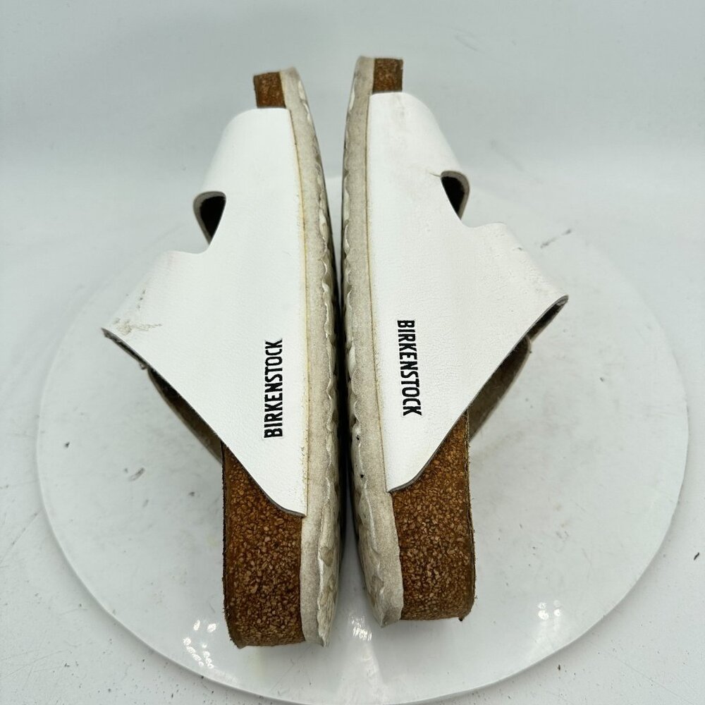 Birkenstock Arizona Women Size 8 White Leather Slide Buckle Comfort Sandal - Picture 6 of 11